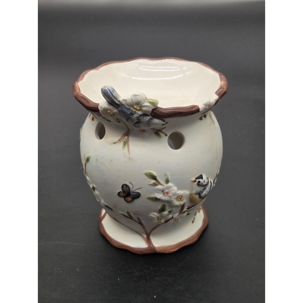 Ceramic Yankee Candle Wax Tart Warmer Bird Garden Theme